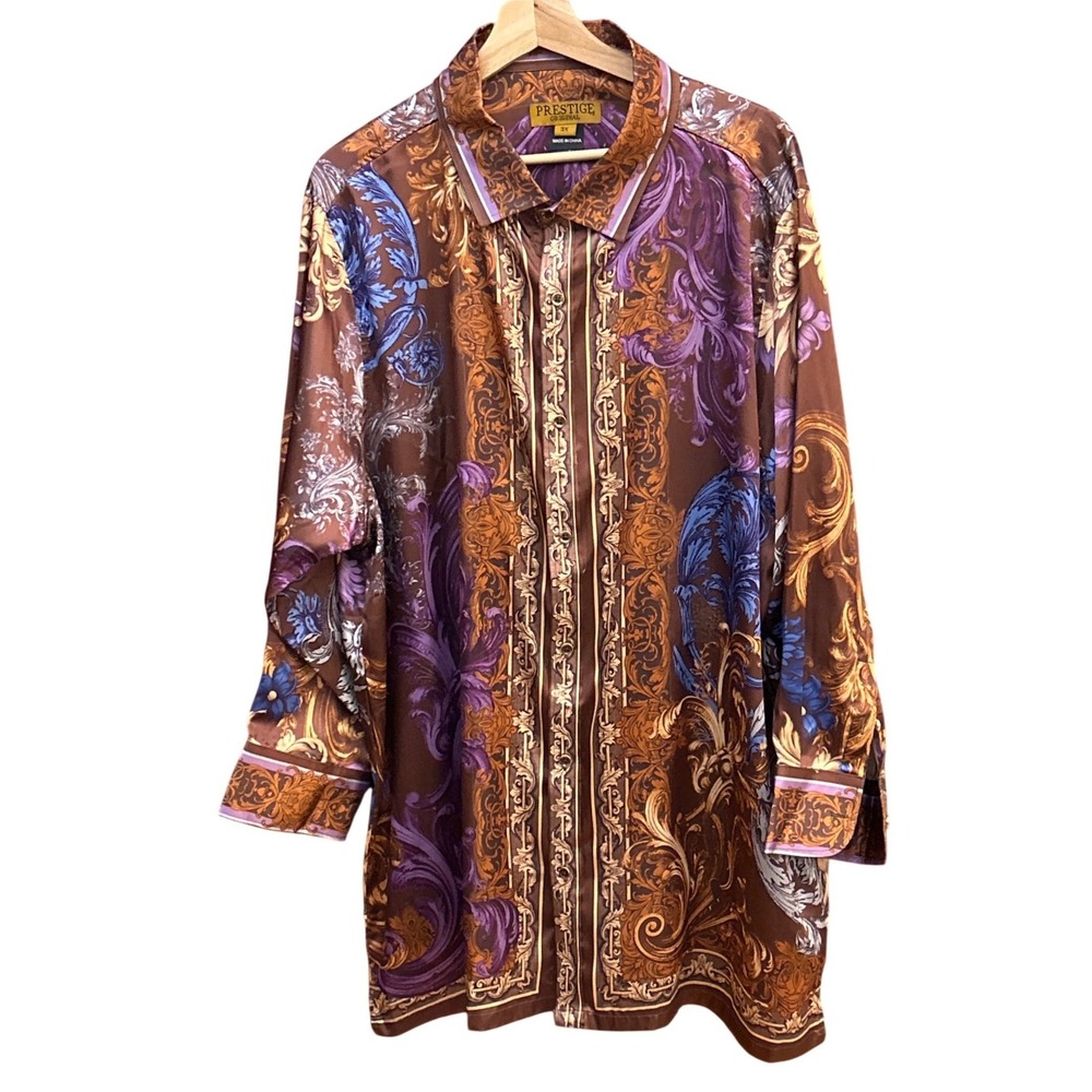 Prestige Original Button Down Shirt Baroque Luxury Maximalist 3X Ornate Bold